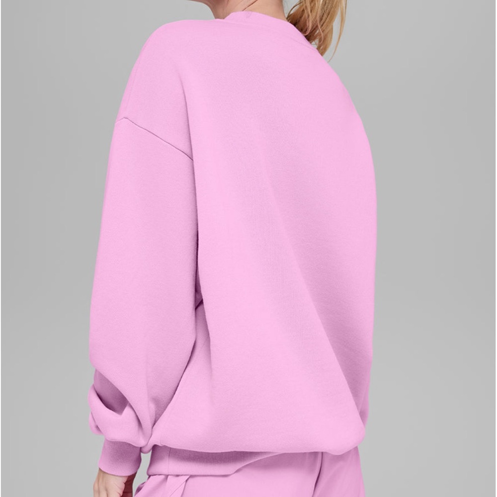 NWT ALO YOGA Accolade Crewneck Pullover Candy Heart Pink - Picture 2 of 6